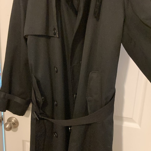 Men’s Perusal Black Trenchcoat Size 42R Like New - Picture 3 of 9